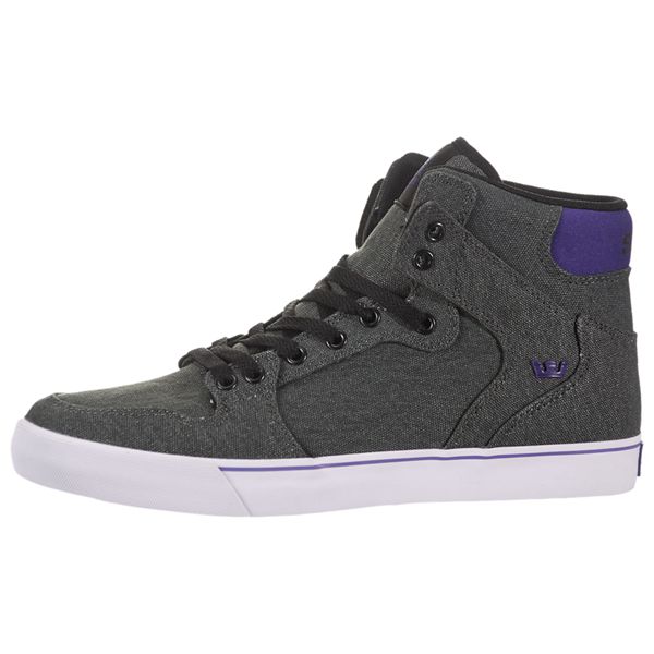 Supra Vaider High Top Shoes Mens - Grey Purple | UK 65R4F06